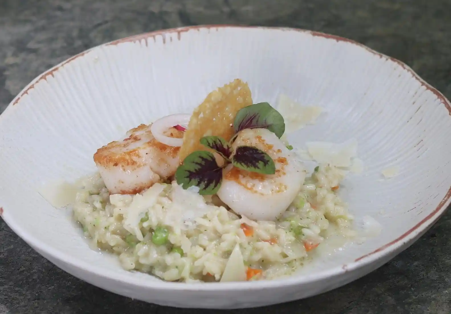 Risotto de St Jacques et légumes croquants